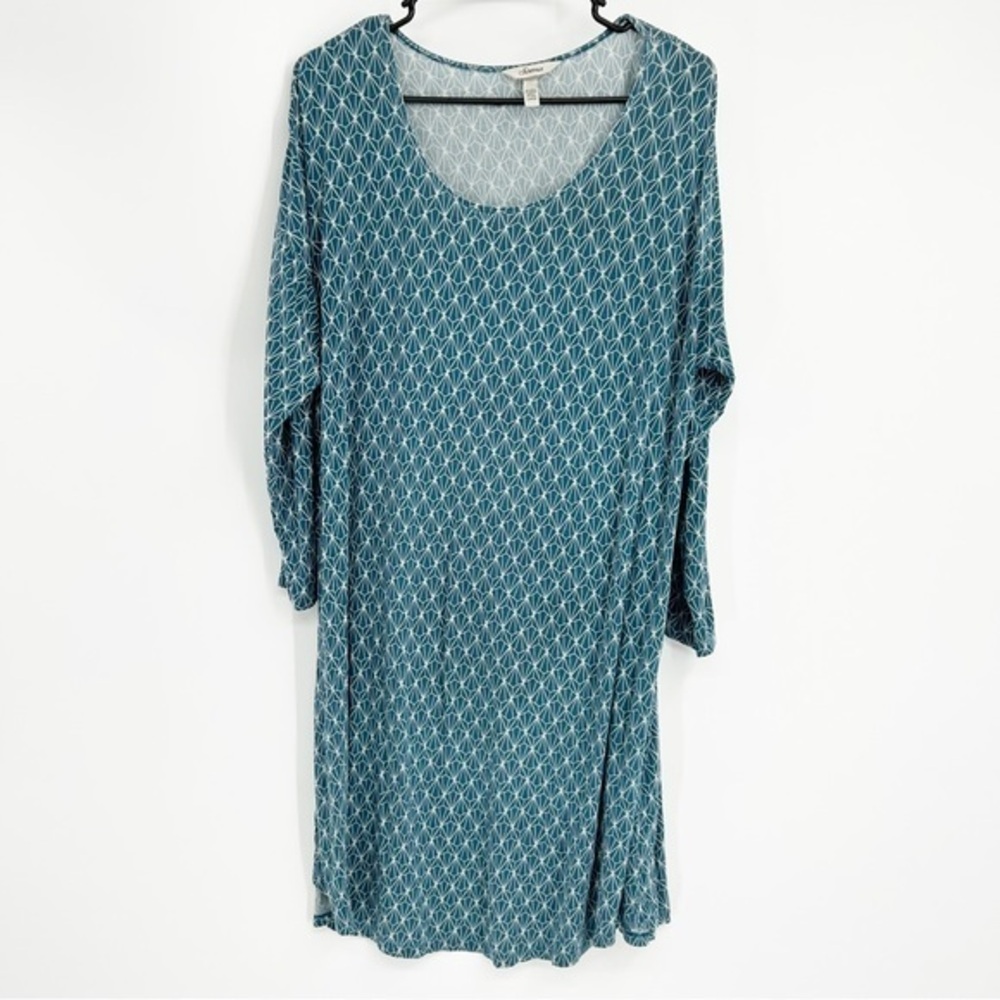 Soma Rayon Blend Long Sleeve Geometric Print Dress Size Large‎
